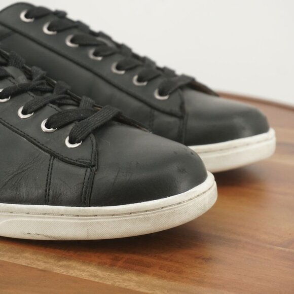 F#71 Vionic Baldwin Mens Sneakers Lace Up Shoes Black Leather Size 12 - Picture 2 of 12